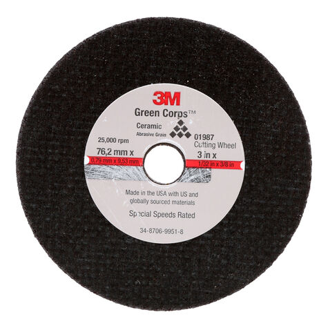 3M 3 in - 1/32 in x 3/8 in General Purpose Cut-Off Wheel - 50 Pk product photo