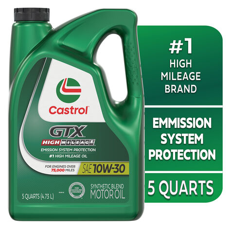 Castrol SAE 10W-30 GTX High Mileage Motor Oil - 5 Quart product photo