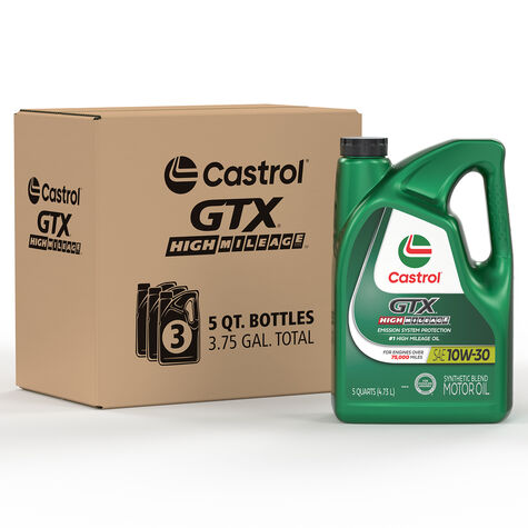 Castrol SAE 10W-30 GTX High Mileage Motor Oil - 5 Quart product photo