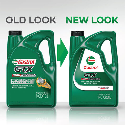 Castrol SAE 10W-30 GTX High Mileage Motor Oil - 5 Quart product photo