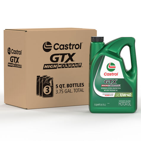 Castrol SAE 10W-40 GTX High Mileage Motor Oil - 5 Quart product photo