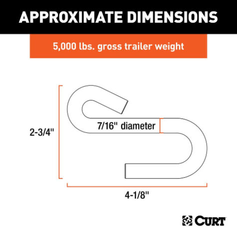 Curt S-HOOK 7/16" CERT 5000 GTW product photo