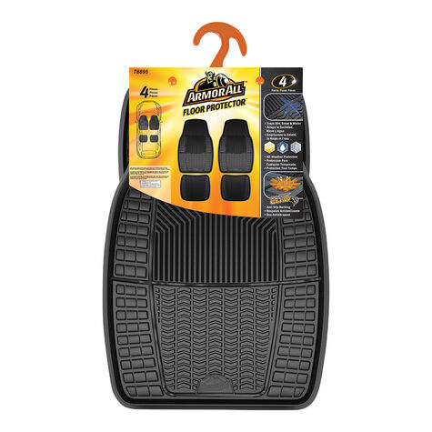 Armor All Rubber Interior Floor Mats, Black - 4 PC product photo