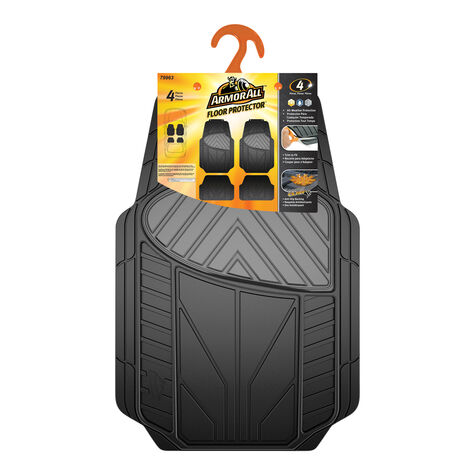 Armor All All Season Rubber Floor Mats, Black/Grey - 4 PC product photo