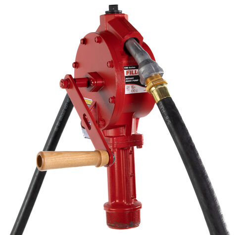 Fill-Rite FR112 Rotary Vane Hand Pump with Discharge Hose, Nozzle Spout, and Suction Pipe product photo