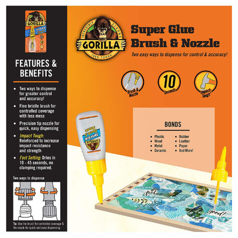 Gorilla Super Glue Brush and Nozzle - 10 g. product photo