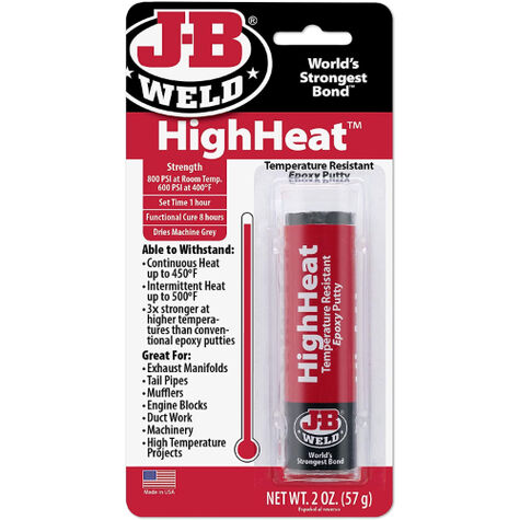 J-B Weld HighHeat 550 Degree Epoxy Putty Stick - 2 oz. product photo