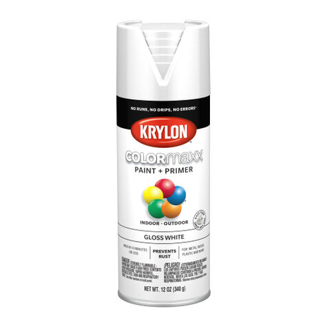 Krylon COLORMAXX Spray Paint & Primer - Gloss White - 12 oz. product photo