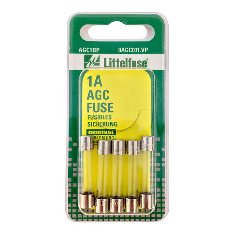 Littelfuse AGC Glass Fuse, 1A, Carded product photo