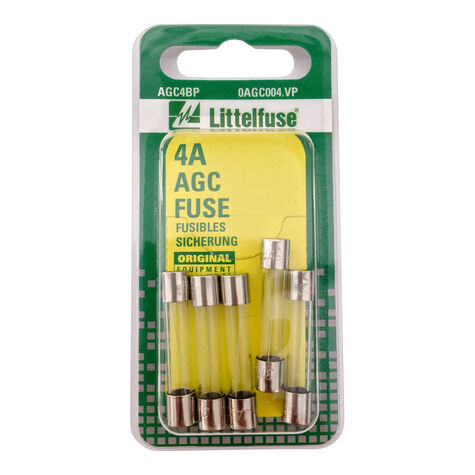 Littelfuse AGC Glass Fuse, 4A, Carded product photo