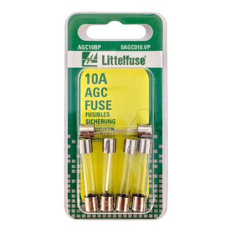 Littelfuse AGC Glass Fuse, 10A, Carded product photo