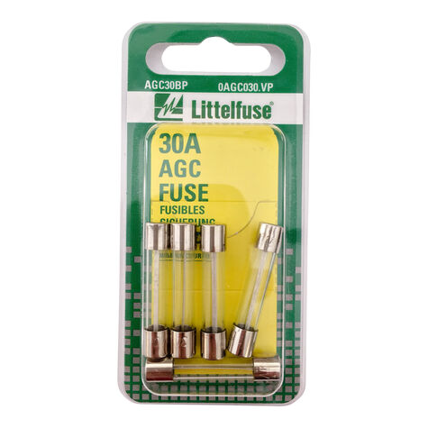 Littelfuse AGC Glass Fuse, 30A, Carded product photo