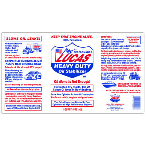 Lucas Oil Heavy Duty Oil Stabilizer - 1 Quart product photo