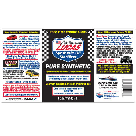 Lucas Oil Synthetic Oil Stabilizer - Quart product photo