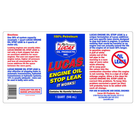 Lucas Oil Engine Oil Stop Leak - Quart product photo