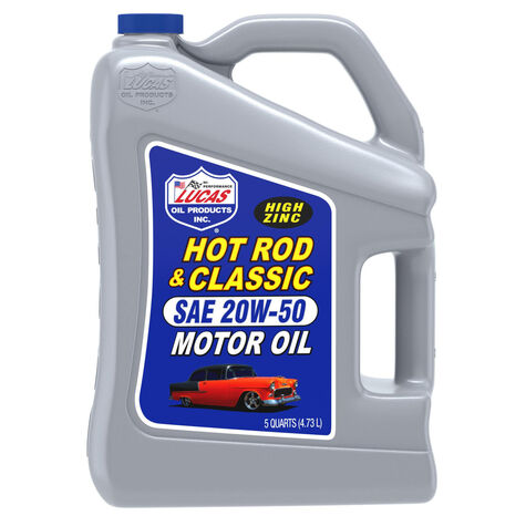 Lucas Oil Hot Rod & Classic Car SAE 20W-50 Motor Oil - 5 Quart product photo