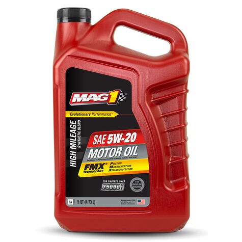 MAG 1 High Mileage Synthetic Blend SAE 5W-20 Motor Oil - 5 Quarts product photo