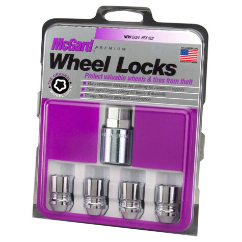 McGard Chrome Cone Seat Wheel Locks (M12 x 1.25 Thread), Set of 4 + 1 Key product photo