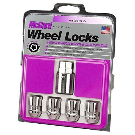 McGard Chrome Cone Seat Wheel Locks (M12 x 1.5 Thread), Set of 4 + 1 Key product photo