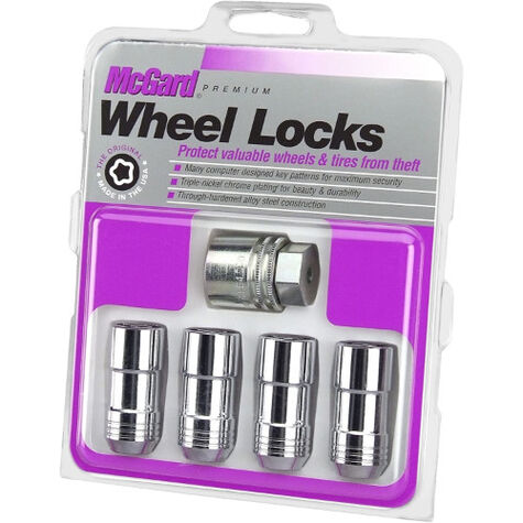 McGard Chrome Cone Seat Wheel Locks (M14 x 1.5 Thread), Set of 4 + 1 Key product photo