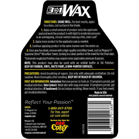 Meguiar's 3-in-1 Wax - 16 oz product photo