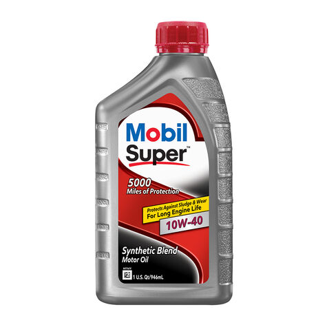 Mobil Super Synthetic Blend Motor Oil SAE 10W-40, 1 Quart product photo