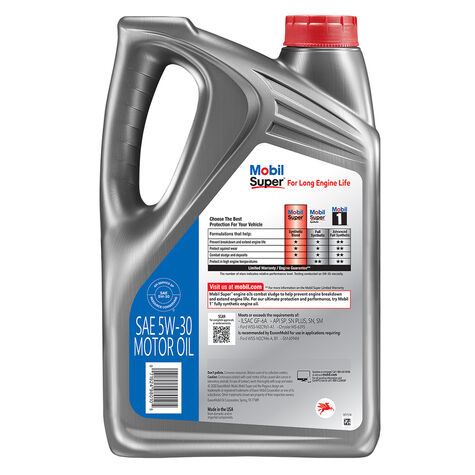 Mobil Super Synthetic Blend Motor Oil SAE 5W-30, 5 Quart product photo