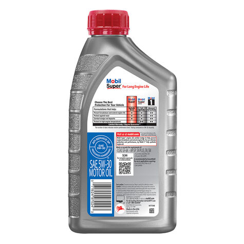 Mobil Super Synthetic Blend Motor Oil SAE 5W-30, 1 Quart product photo