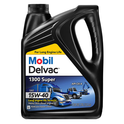 Mobil Delvac 1300 Super Heavy Duty Synthetic Blend Diesel Engine Oil SAE 15W-40, 1 Gallon product photo