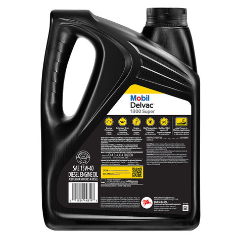 Mobil Delvac 1300 Super Heavy Duty Synthetic Blend Diesel Engine Oil SAE 15W-40, 1 Gallon product photo