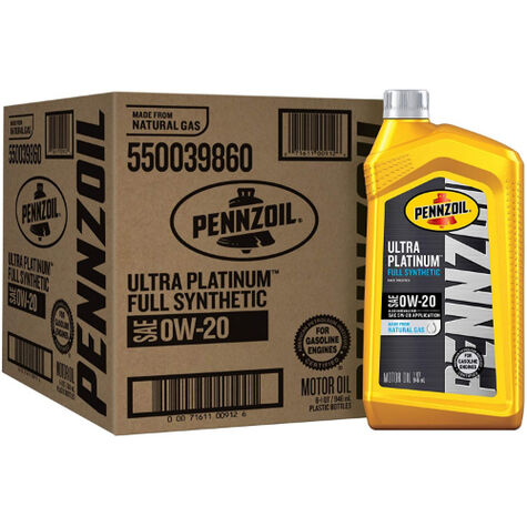 Pennzoil Ultra Platinum Synthetic SAE 0W-20 Motor Oil - Quart product photo