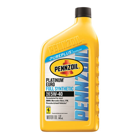 Pennzoil Platinum Euro Synthetic SAE 5W-40 Motor Oil - Quart product photo