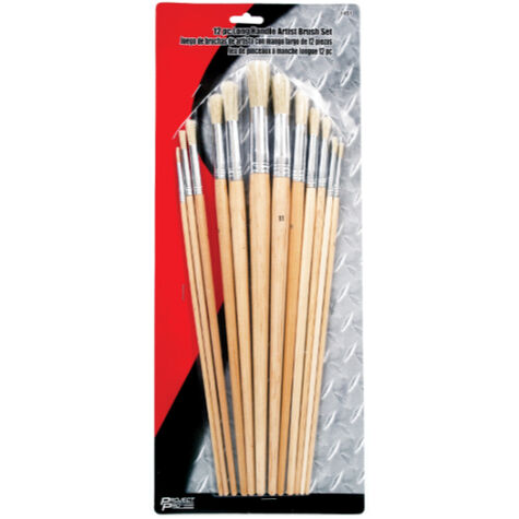 Project Pro 12 pc. Long Handle Artist Brush product photo