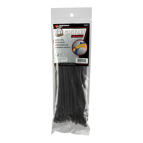 Performance Tool 100 pc. 8" Black Cable Tie product photo