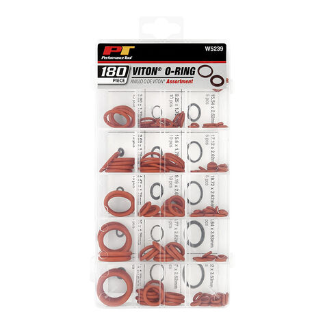 Performance Tool 180 pc. Viton O-Ring Assortment product photo