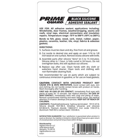 Prime Guard Black Gasket Maker - 3oz product photo