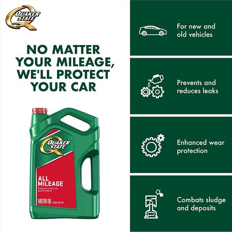 Quaker State All Mileage SAE 10W-30 Motor Oil - Quart product photo