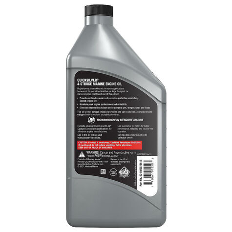 Quicksilver SAE 25W-40 Marine Engine Oil - 1 Quart product photo