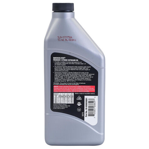 Quicksilver Premium 2-Stroke Engine Oil for Outboards, PWC, Snowmobiles and Motorcycles - 1 Pint product photo