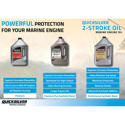 Quicksilver Premium 2-Stroke Engine Oil for Outboards, PWC, Snowmobiles and Motorcycles - 1 Pint product photo