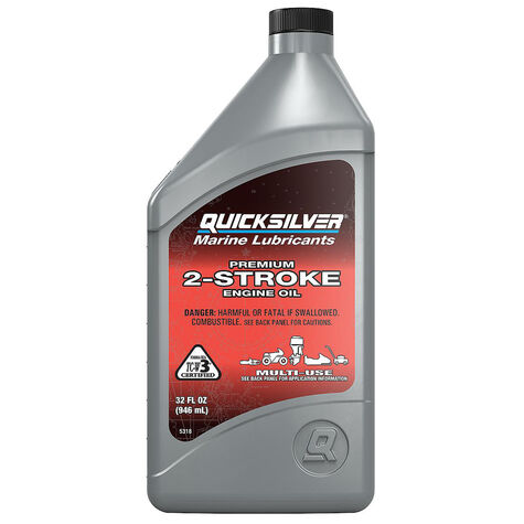 QuickSilver 858021Q01 Premium Two-Cycle TC-W3 Oil, Outboards, PWC, Snowmobiles, Motorcycles and Chainsaws - 1 Quart product photo