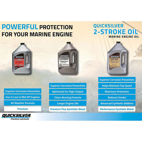 Quicksilver Premium 2-Stroke Engine Oil, Outboards, PWCs, Snowmobiles and Motorcycles - 1 Gallon product photo