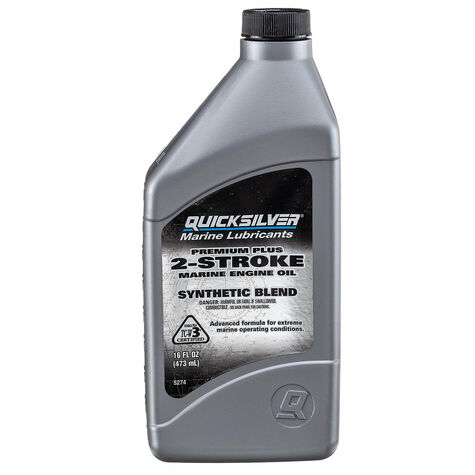 QuickSilver 858025Q01 Premium Plus TC-W3 2-Cycle Outboard Oil - 16 oz. product photo