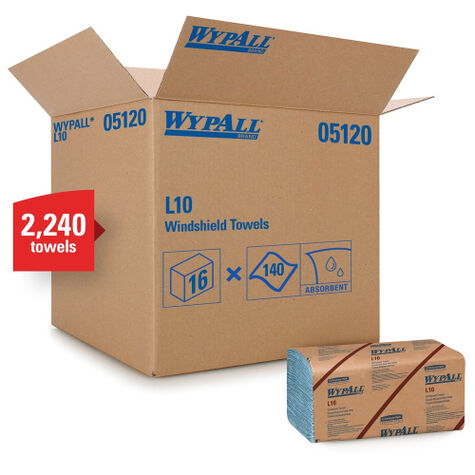 WypAll* L10 Windshield Towels, Blue - 140 Count product photo