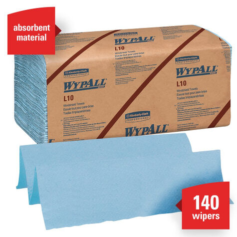 WypAll* L10 Windshield Towels, Blue - 140 Count product photo