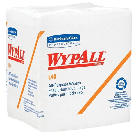 WypAll L40 All-Purpose Wipes, White, 56 CT, 18 PK product photo