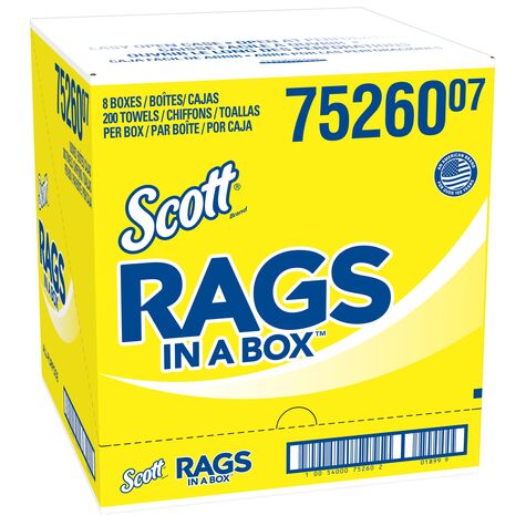 Scott Rags In A Box, White - 200 Count product photo