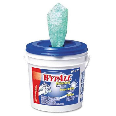 WypAll White Waterless Cleaning Wipes, Bucket, 9.5 in. x 12 in. - 75 Count product photo