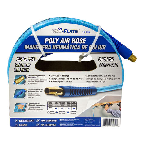 Tru-Flate Poly Air Hose, 25' x 1/4" product photo