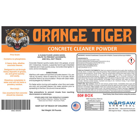 Warsaw Chemical DJ Concrete Cleaner - Orange 50 lb. product photo